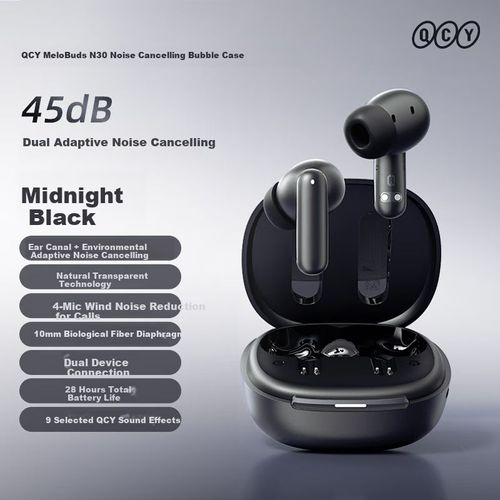 Audífonos Inalámbricos Qcy Melobuds N30 Negro A Prueba De Agua