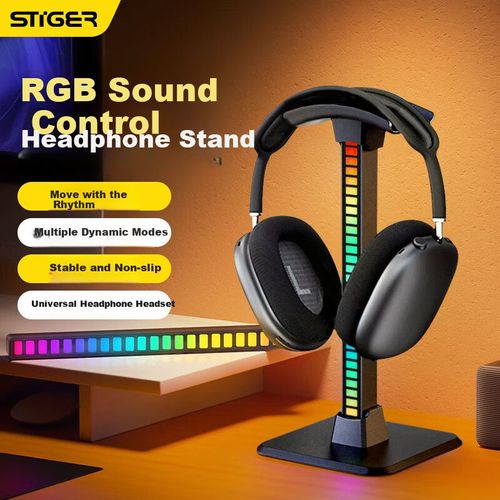 Soporte Para Audífonos Stiger Con Luz Rgb Y Sensor De Sonido