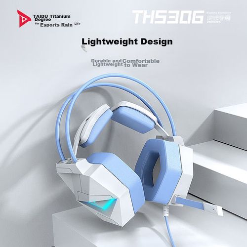 Audífonos Alambricos Taidu Ths306 Phantom Eye Usb 7.1 Blanco Azul