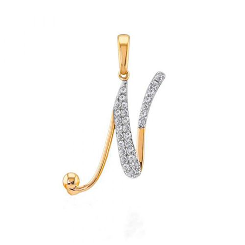 Dije Letra N 10k Oro Abba Joyas