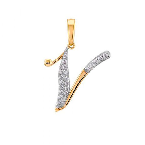Dije Letra V 10k Oro Abba Joyas