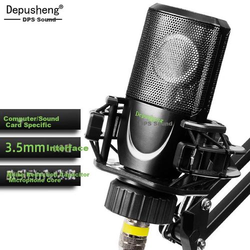 Micrófono Depusheng E9 Condensador Alámbrico Negro