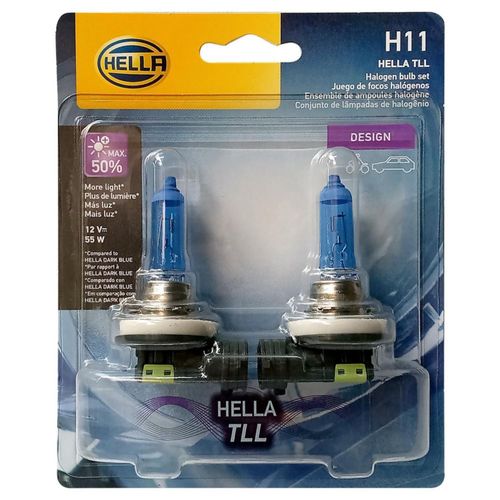 Foco H11 Tipo Xenón Premium 12V 55W 4000K Base Escuadra Juego Hella