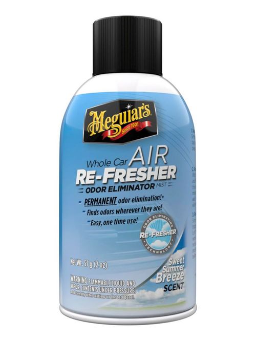 Meguiar's, Air Re-Fresher Eliminador de Olores en Aerosol, Aroma Brisa de Verano, G16602, 57gr.