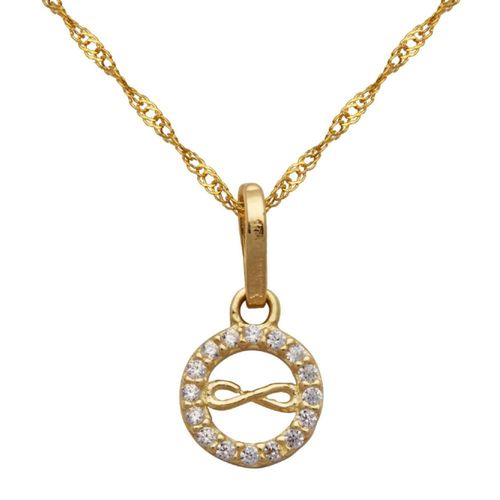 Collar Cadena Oro 10K Infinito circonias 40cm Horoz E851 V12