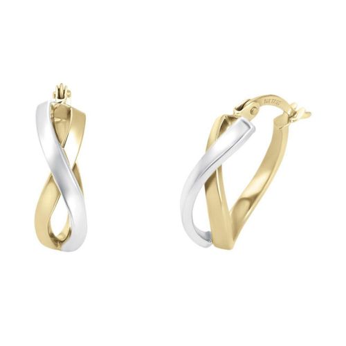 Arracadas oro blanco y amarillo 14k CRISTAL JOYAS ARPX3TE5759YW