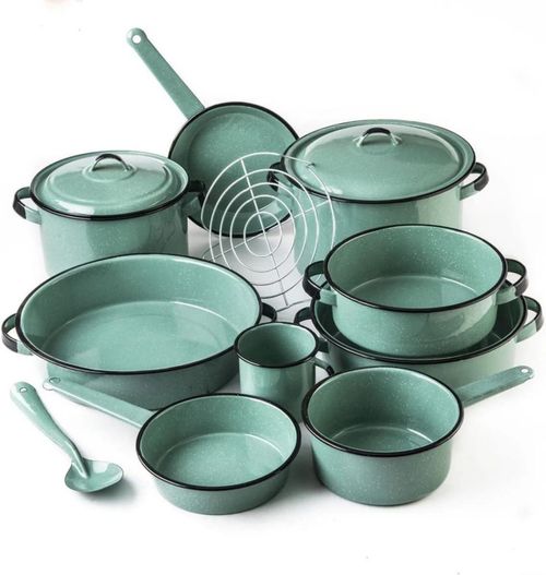 Batería de Cocina Cinsa Yaqui de Peltre 13 Piezas Verde Jade