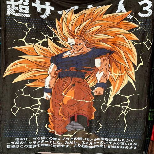 Exclusiva! Cobija Frazada Ultra Suave Dragon Ball Z Goku Sayayin 3