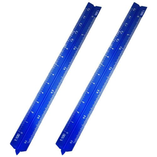 Reglas de aluminio resistentes MXISE-002 MiniScaleBlue Escalímetro de aluminio resistente