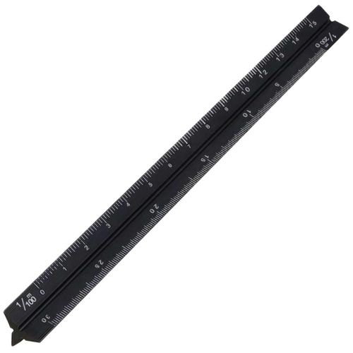 Escalímetro de aluminio MXISL-001 MiniScaleBlack Escalímetros de aluminio portátiles