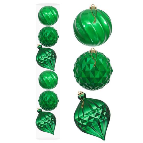 Esferas para árbol de navidad Artego extra grandes de 15 cm de diámetro paq 6 esferas  Verde Navidad * Línea Caramel 3 texturas y acabados diferentes