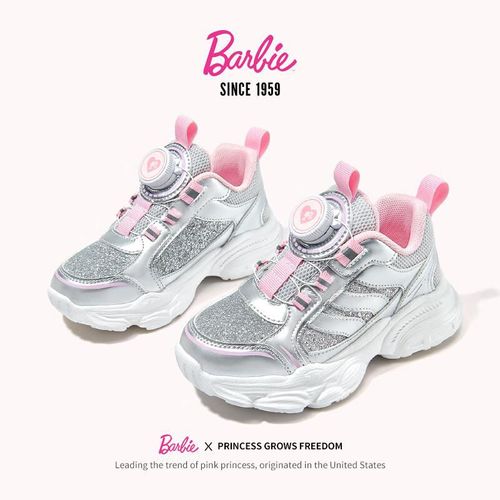 Tenis Barbie Princesa Rosa Gris Para Niña