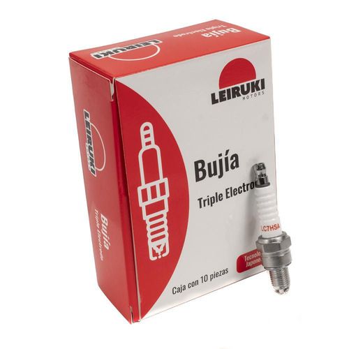 Bujia c7hsa caja con 10 piezas triple electrodo leiruki