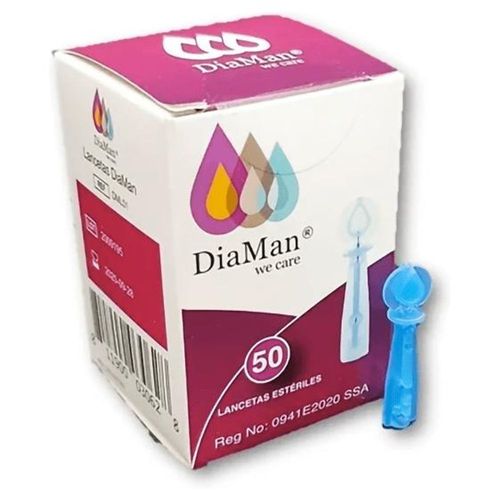 Lancetas Para Glucómetro Diaman Pack De 50 Pzas