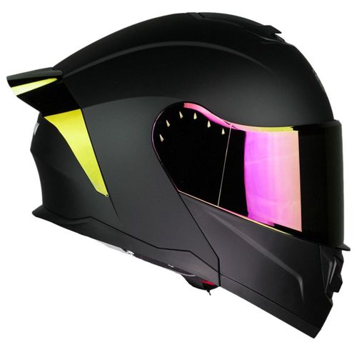 Casco Kov Zero Black Demon Negro Abatible Dot