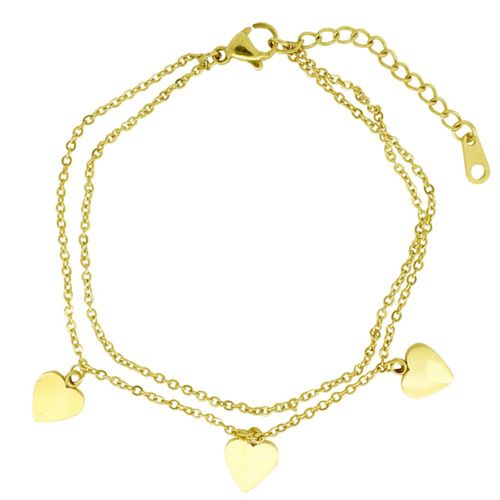 Pulso Triple Corazón 18cm Acero Inoxidable Horoz EH82
