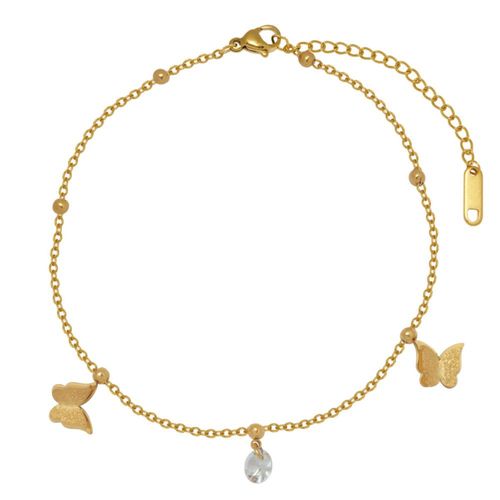Pulso Mariposas Acero dorado 18cm Horoz EH76