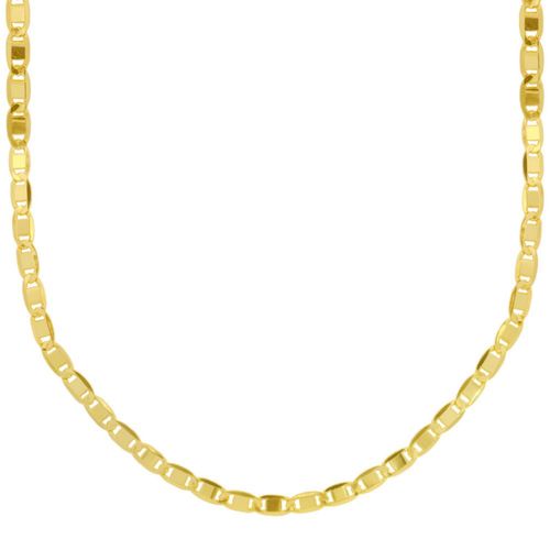 Cadena Valentina Espejo 3mm x 60cm Horoz Chapa de oro 18K EH137