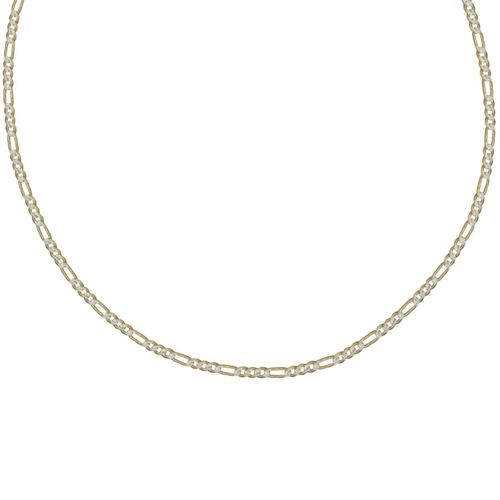 Cadena fígaro3x1 bicolor 3mm ancho 50cm largo Chapa de Oro 18K EH118