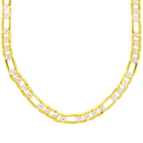 Cadena 3x1 Fígaro Bicolor 3x1 6mm x 60cm Horoz Chapa de oro 18K EH140