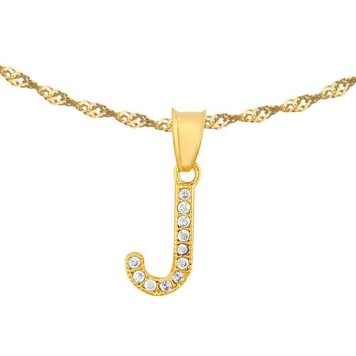 Gargantilla inicial "J" 45cm de Chapa de Oro Horoz 18K EH92