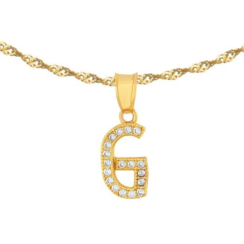Gargantilla inicial "G" 45cm de Chapa de Oro Horoz 18K EH89