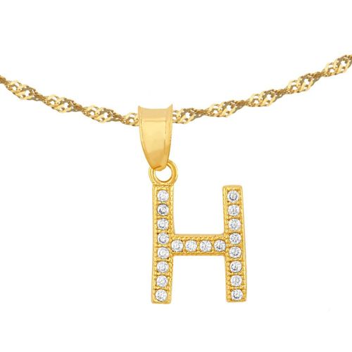 Gargantilla inicial "H" 45cm de Chapa de Oro Horoz 18K EH90