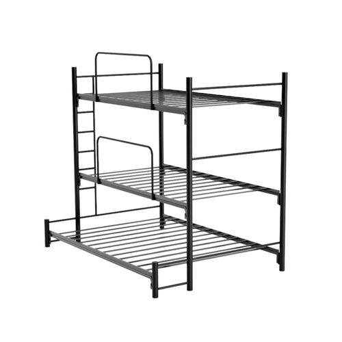 Litera Triple Midal 3 en 1 Individual, Individual y Matrimonial, color negro