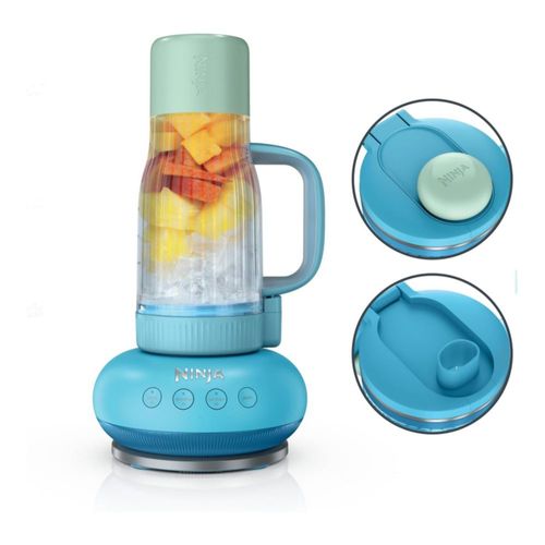 Licuadora Portátil Ninja Blendboss 26oz 1200W Anti-derrames, Batidora personal y vaso para batidos - Frambuesa azul