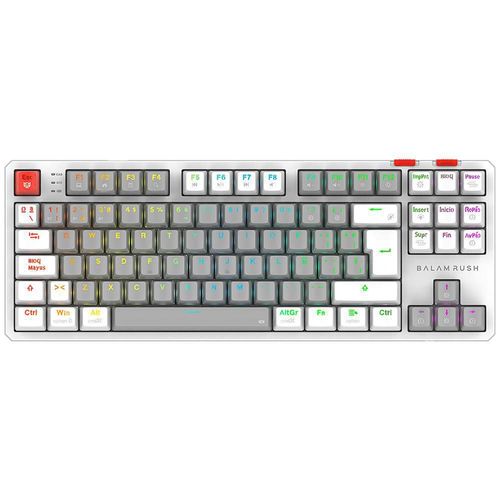 Teclado gamer balam rush pro gk990 inalambrico 80% rgb g/wh