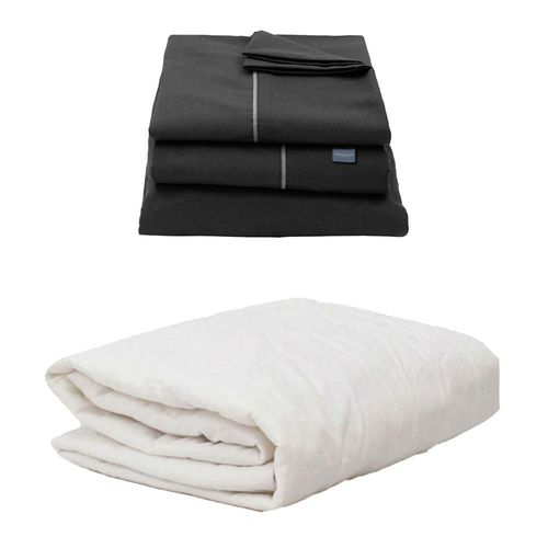 Protector de Colchón Matrimonial Spring Air Ultra + Sábanas Royal Negro RGH