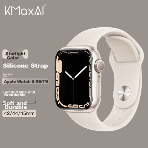 Correa De Silicona Kmaxai Para Apple Watch S10/9/Ultra/Se/8/7/6/5 Starlight