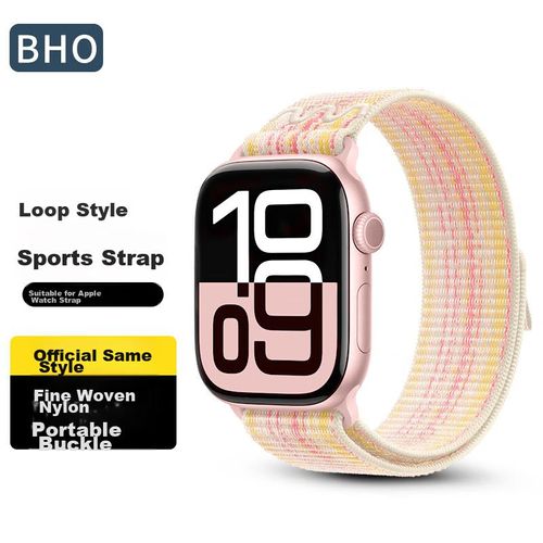 Correa De Nylon Compatible Apple Watch Series S10/Ultra 2/9/8/7/6/Se Cierre Loop