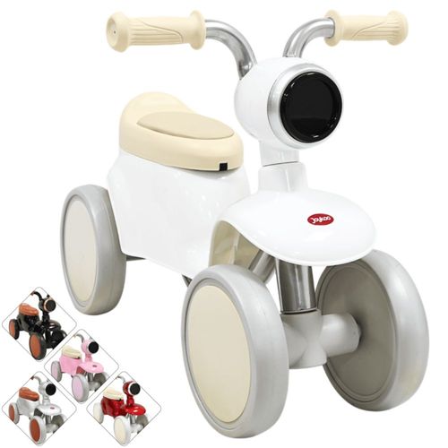 Montable Correpasillos para Niños con Luz y Sonido Coche Musical Apto a Partir de 1 año y Soporta hasta 16 kg - Blanco