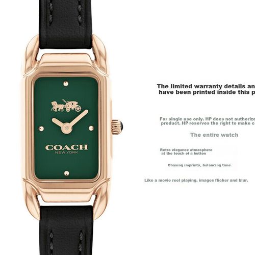 Reloj Coach Cadie Cuero Oro Rosa Verde Para Mujer