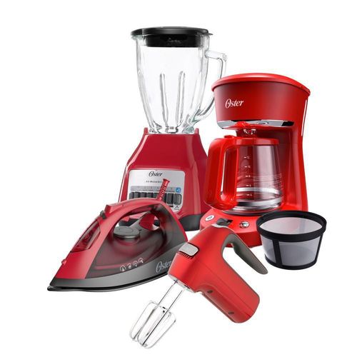 Combo Oster 4 Electrodomésticos Rojo