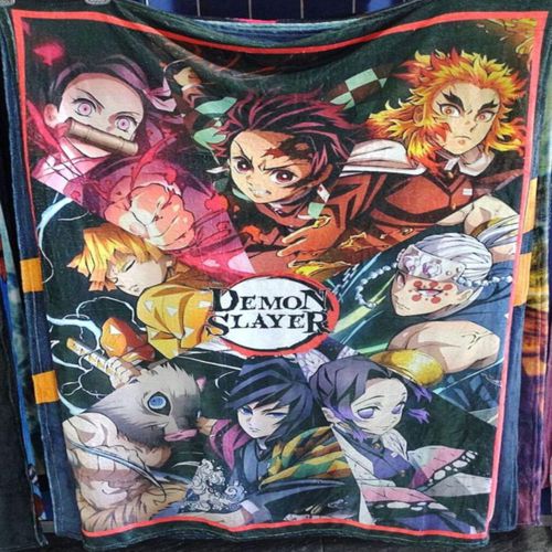 Exclusiva! Cobija Frazada Ultra Suave Collage Demon Slayer Kimetsu No Yaiba