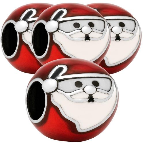 Dije esmaltado santa claus joya MXCXU-004 XmasClaus01 Dije navidad rojo con barba blanca