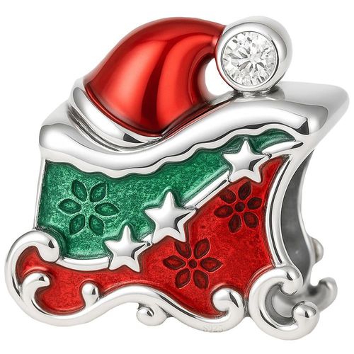 Charm navideño plata pulida MXCXD-001 XmasSled01 Accesorio pulsera navidad