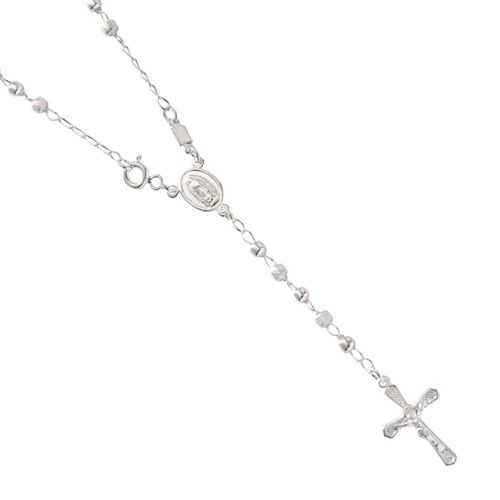 Rosario Bolita Satinada 3mm Horoz Plata 925 55cm EP648