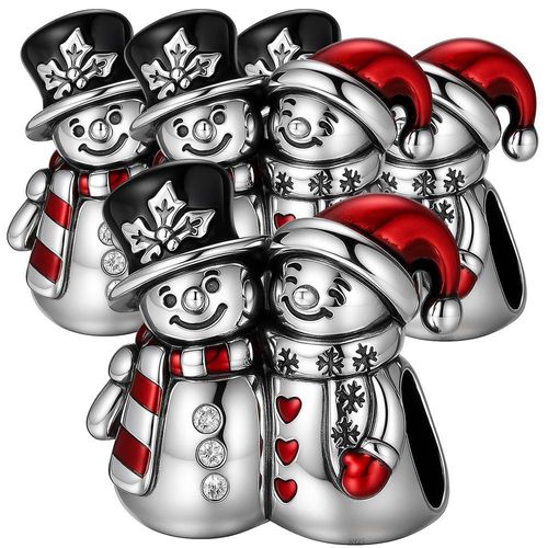 Dije muñecos nieve brillante MXCXA-004 XmasFriends01 Dije amistad nieve festivo