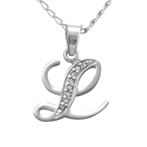Collar Gargantilla Letra L Plata 925 45cm Horoz EP1412