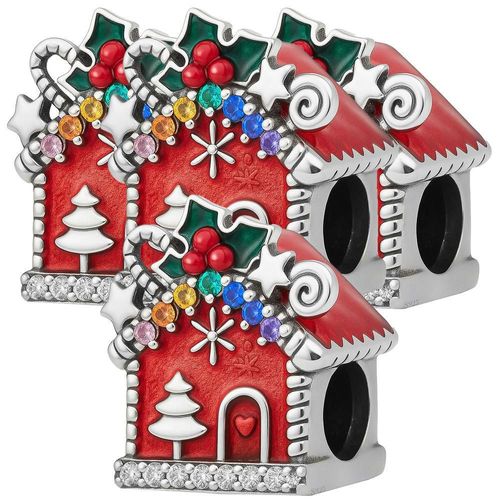 Joya festiva con cristales MXCXH-004 XmasHouse01 Dije con circonias brillantes