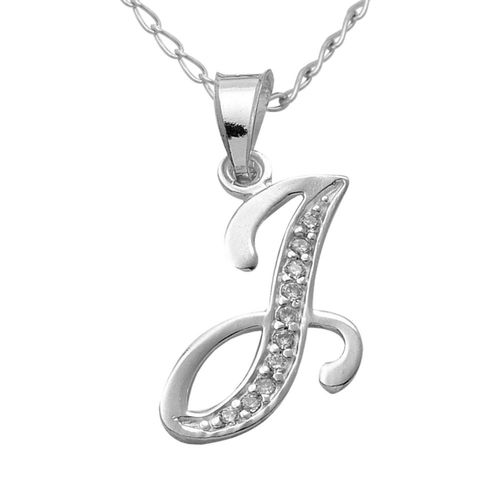Collar Gargantilla Letra J Plata 925 45cm Horoz EP1410