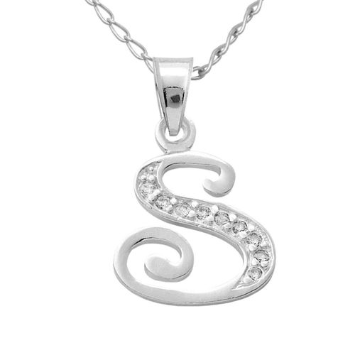 Collar Gargantilla Letra S Plata 925 45cm Horoz EP1418