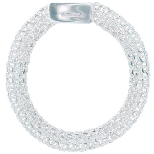 Pulsera Tejido Chino Doble medida 18cm Plata .925 Horoz EP555