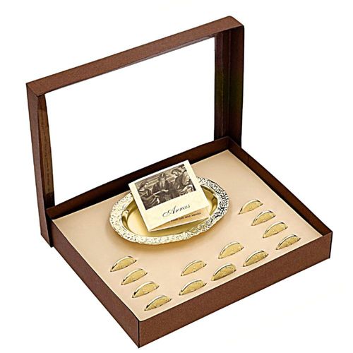 Arras Virgen de Guadalupe con Charola Chapa de Oro 18K Horoz V12 E352