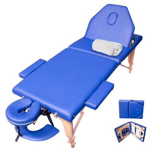 Cama Masaje Spa Reclinable Estuche Portatil Profesional Mesa Azul