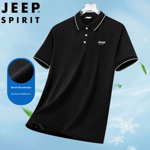 Playera Polo Jeep Spirit Negro Para Hombre