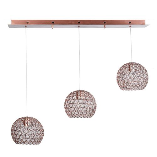 Candil Globo de 3 luces cristal cortado High Quality k9 de Alto Brillo